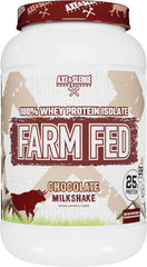 Axe & Sledge Farm Fed bottle label on the protein tub highlights clean, gluten free nutrition.