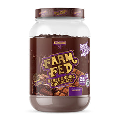 Axe & Sledge Farm Fed whey protein bottle for post-workout recovery.
