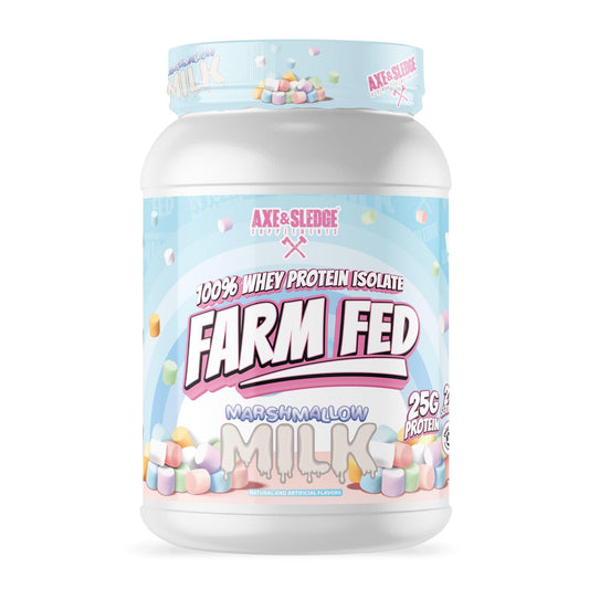 Axe & Sledge Farm Fed tub in marshmallow milk for high protein intake