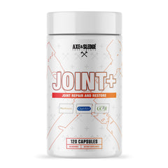 Axe & Sledge Joint+ bottle label showing joint health formula for active individuals.