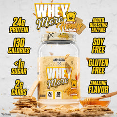 Axe & Sledge Whey More supports absorption with MCTs and prebiotic fiber