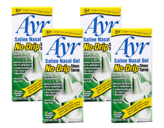 AYR Saline Nasal Gel No-Drip spray bottle pour shows mess-free hydration
