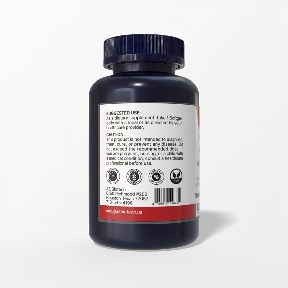 AZ BIOTECH esterified astaxanthin close-up highlights antioxidant-rich formulation.