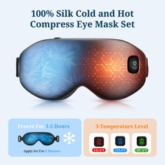 Azang eye mask demonstrates three heat settings for customizable comfort.