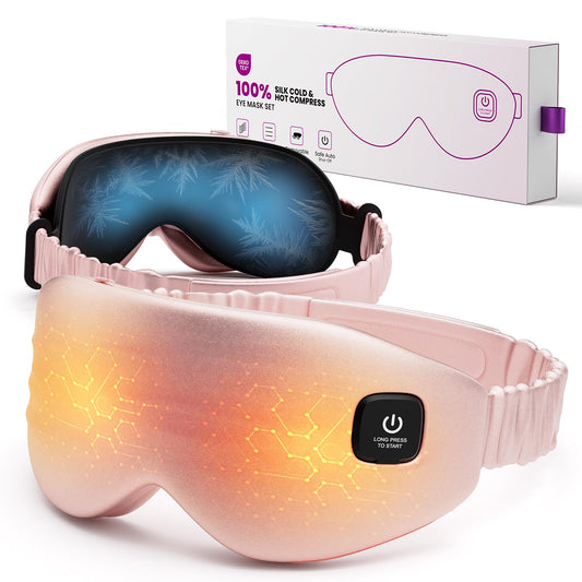 Azang silk eye mask with heat settings delivers soothing warmth for dry eyes.