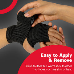 AZEN vet wrap bandage wrap in black showing gentle adhesion for pets