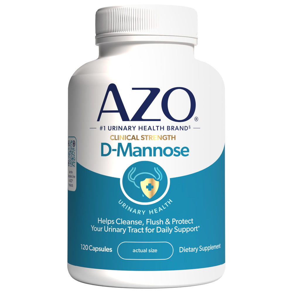 AZO D-Mannose urinary health bottle supports daily urinary tract care.