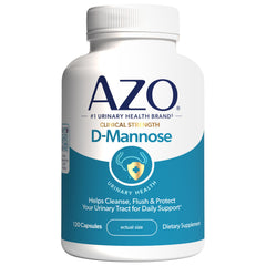 AZO D-Mannose urinary health bottle supports daily urinary tract care.