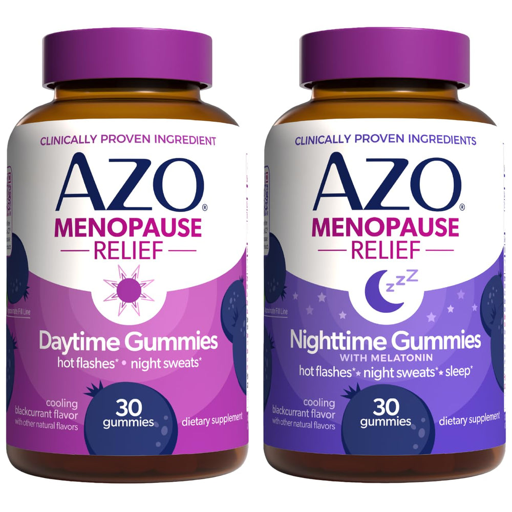AZO Daytime gummies bottle pour for easy daily menopause support