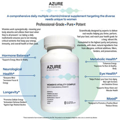Azure Biogenics All-in-One Multivitamin capsules promote immune support and energy.
