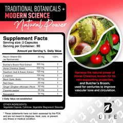 B Life Circulation Complex label shows key ingredients for vascular support.