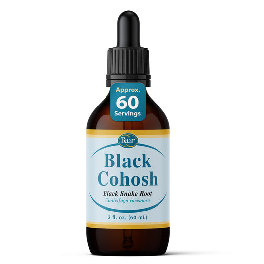 Baar Black Cohosh Fluid Extract bottle with pour for easy dosing.