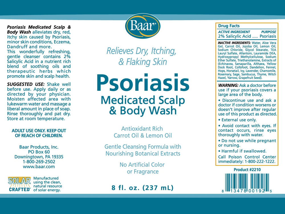 Baar Psoriasis Care Kit Wash and cream display showing routine layering