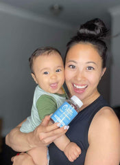 Third-party testing seal with Baby Blues bottle
