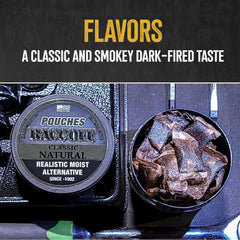 USA-made label on BACC OFF Classic Natural Pouches packaging