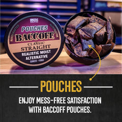 BACC OFF straight pouches pinch action shows convenient, discreet usage.