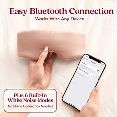 Back Bay Audio SilkSound built-in-sleep-timer-eye-mask for automatic music stop.