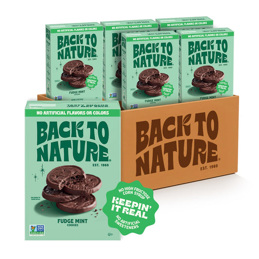 Back to Nature fudge mint cookie pack ready for a milk dunk.