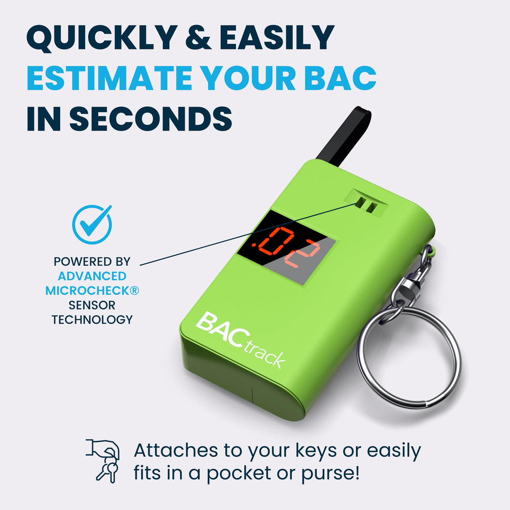 BACtrack Keychain Breathalyzer fold-out mouthpiece ensures clean breath sampling.