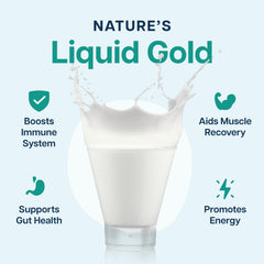 Baese Nutrition colostrum powder jar close-up showing neutral flavor