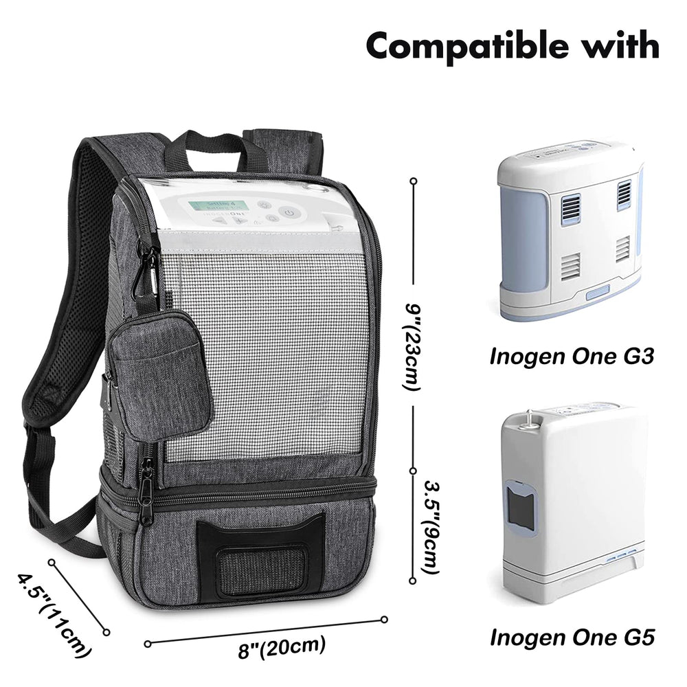 BAGSFY Oxygen Backpack side compartments for batteries and essentials.