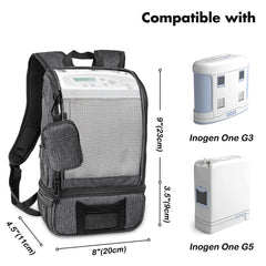 BAGSFY Oxygen Backpack side compartments for batteries and essentials.