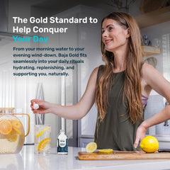 Measuring dropper with Baja Gold mineral drops for precise dosing