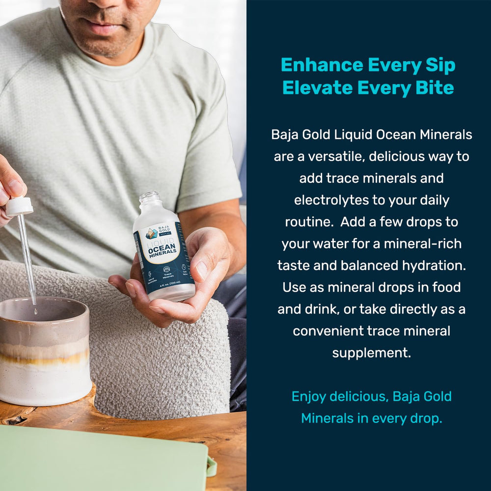 Mineral-rich Baja Gold drops enhancing soups and sauces