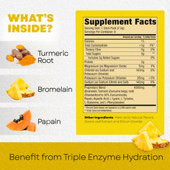 BALA enzyme hydration turmeric packet closeup highlighting plant-based hydration