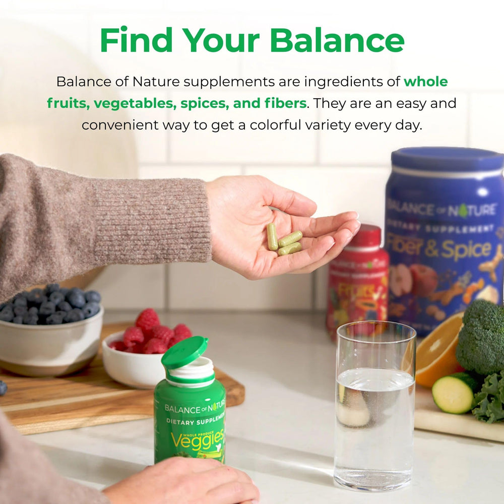 Balance of Nature Veggies gluten-free vegan seal on jar.