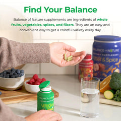 Balance of Nature Veggies gluten-free vegan seal on jar.