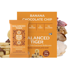 Balanced Tiger functional mushroom vegan bar banana chocolate chip — on-the-go nourishment