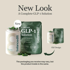balanced8 GLP-1 capsules close-up highlighting easy-to-swallow design