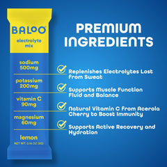 Glass of Baloo lemon hydration showing a fruity, refreshing taste.