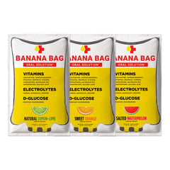 Banana Bag Variety Pack sachets per 30-pack display for convenient hydration on the go