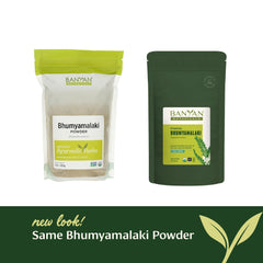 Pouring Bhumyamalaki tea from powder inspires a gentle cleansing ritual.