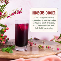 Hibiscus Powder packaging from Banyan Botanicals signals organic, sustainable sourcing.