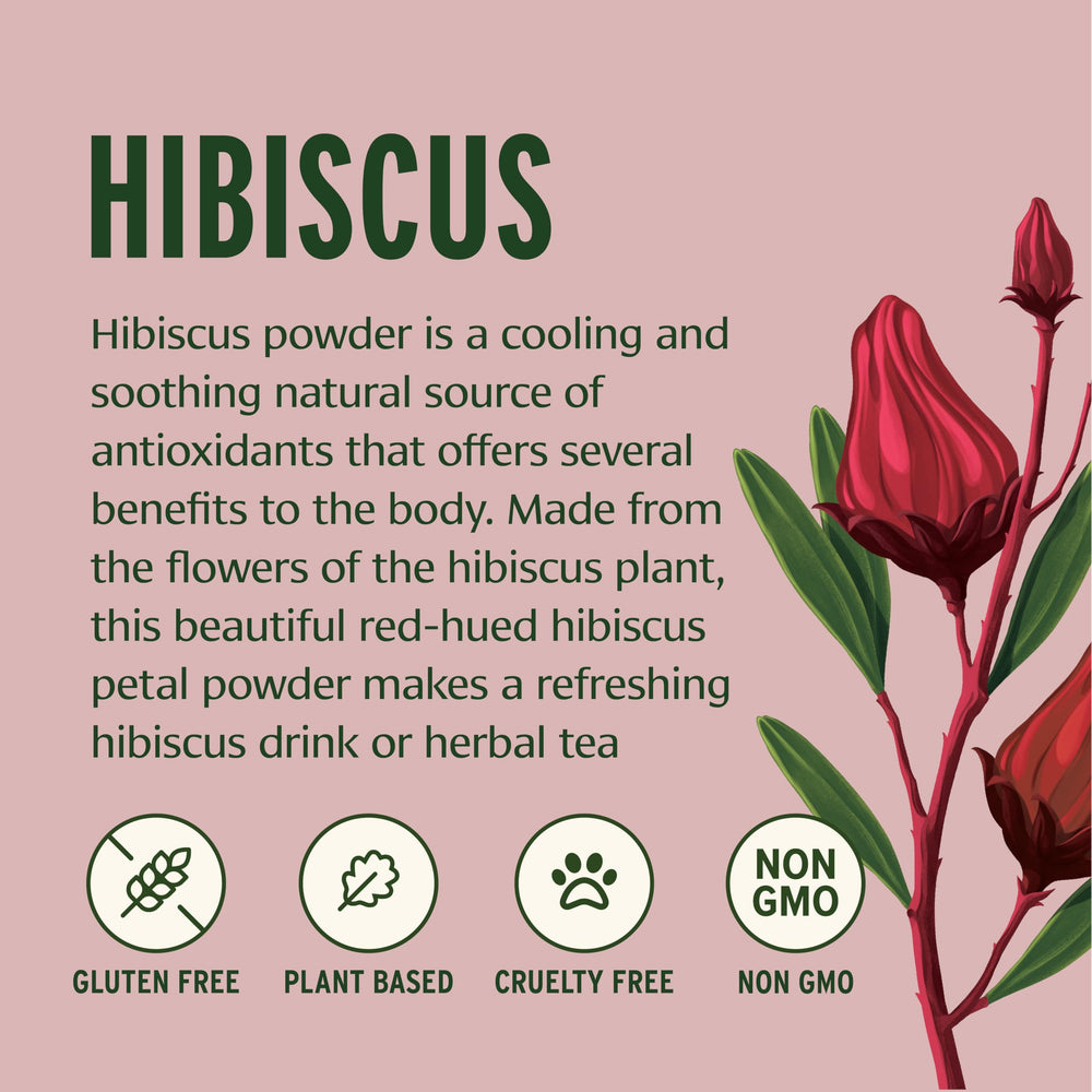 Brewing Banyan Botanicals hibiscus tea with powder creates a cooling beverage.