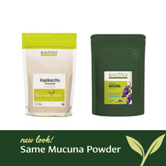 Kapikacchu powder bag on shelf emphasizes organic farming and fair trade
