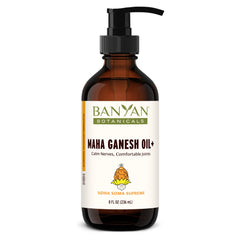 Banyan Botanicals Maha Ganesh Oil+ bottle for deep massage and relaxation.