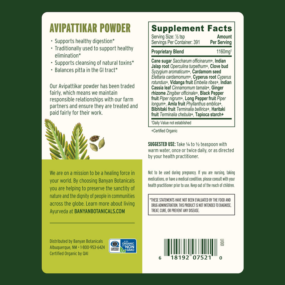 Banyan Botanicals Organic Ginger root display emphasizes cooling herbs for comfort.