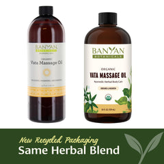 Banyan Botanicals Vata Massage Oil with ashwagandha for a soothing routine