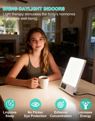 BAOMING-white-mode-light simulates sun exposure to improve concentration and daytime clarity.