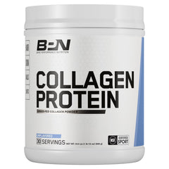 BARE PERFORMANCE NUTRITION collagen bottle highlights grass-fed formula for joints and hair.