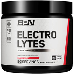 BARE PERFORMANCE NUTRITION BPN Electrolytes bottle ready for strawberry hydration during workouts