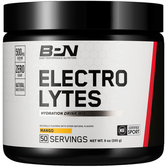 BARE PERFORMANCE NUTRITION BPN Electrolytes Mango powder for refreshing hydration during workouts