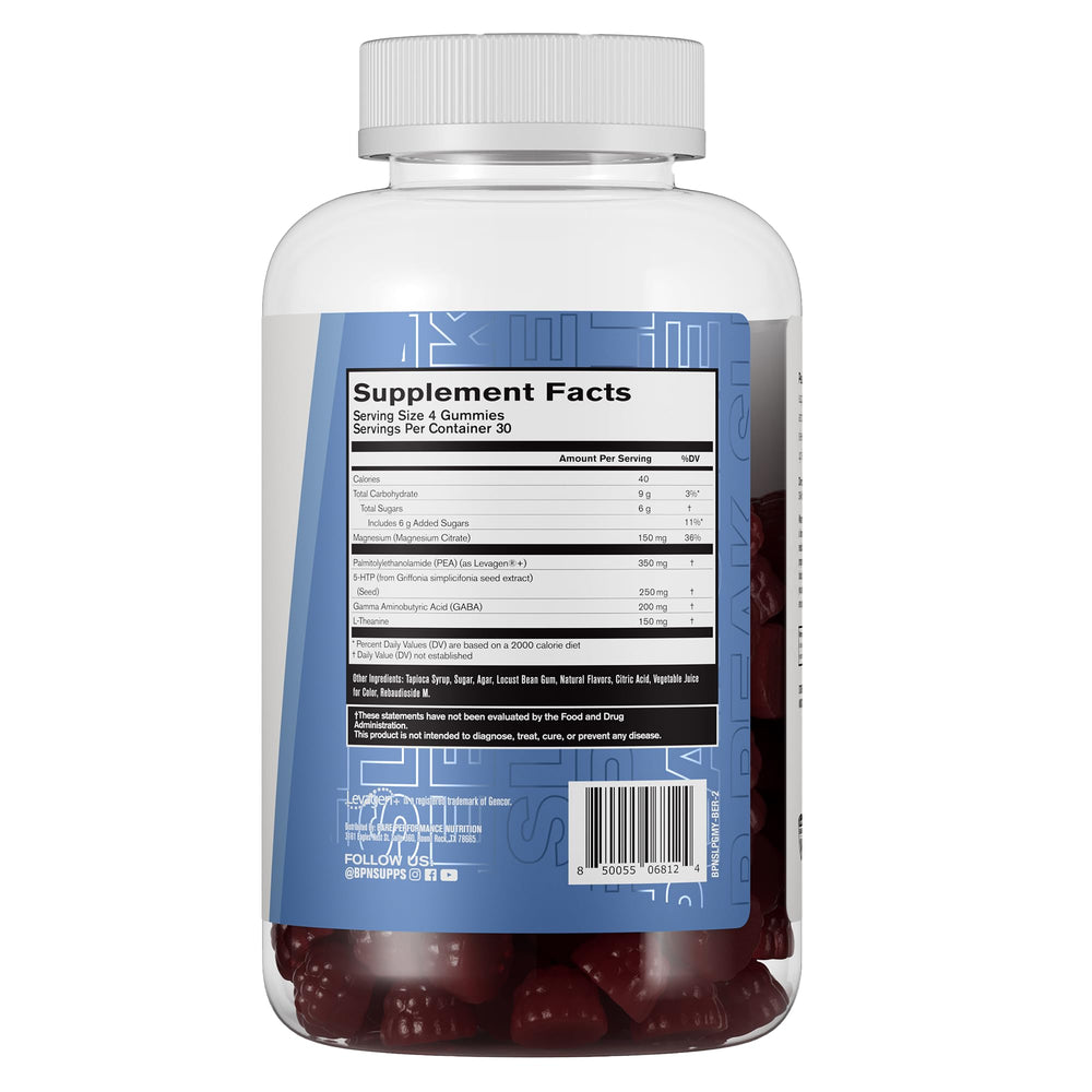 Berry flavored gummies with melatonin and L-Theanine visual appeal for restful nights.