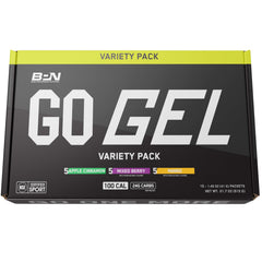 BARE PERFORMANCE NUTRITION Go Gel vegan gluten-free badge indicates dietary suitability.
