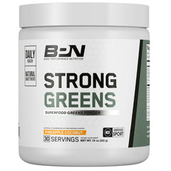 Bare Performance Nutrition Strong Greens tub with pineapple coconut flavor for daily nourishment