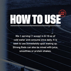 Bare Performance Nutrition Strong Reds scoop shows easy measuring for servings.